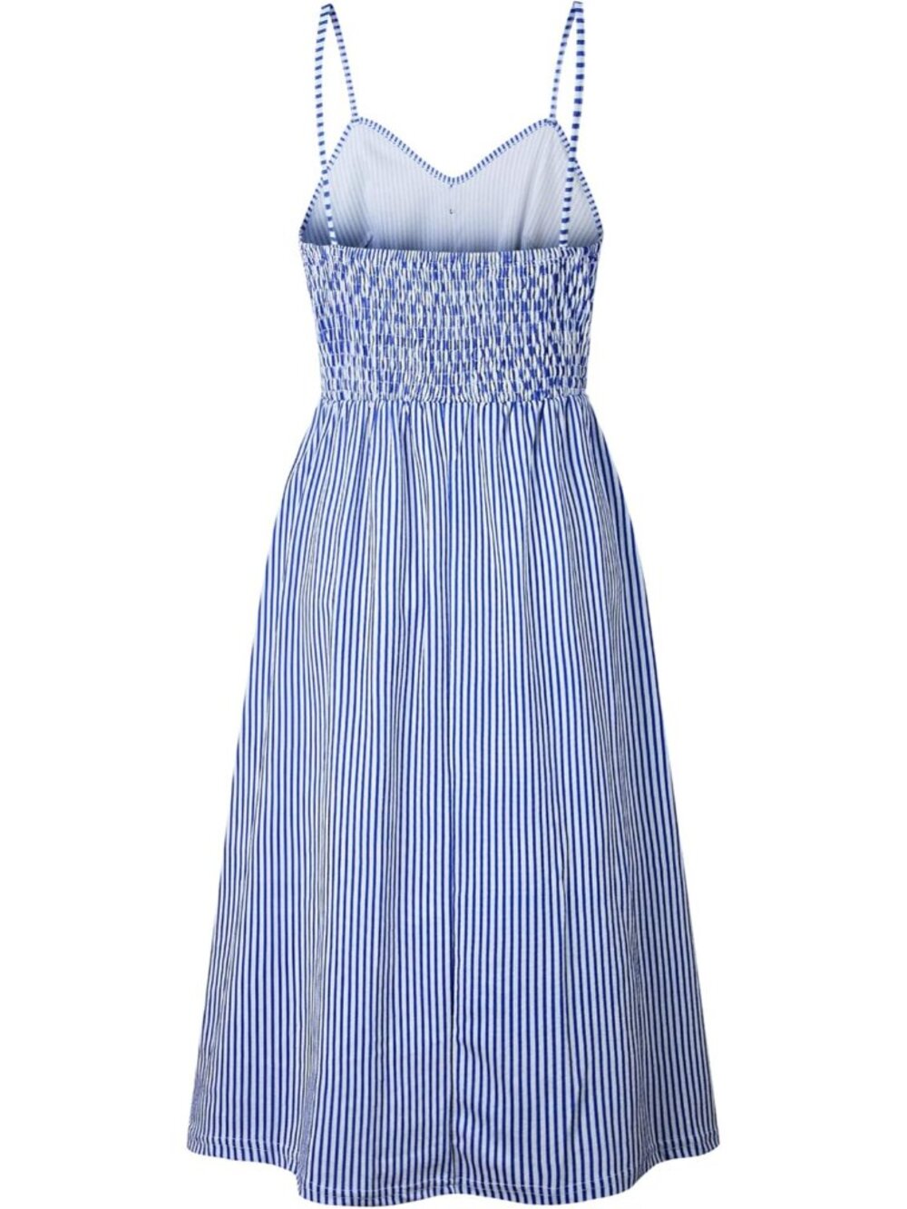 Women's Dresses-Summer Floral Bohemian Spaghetti Strap Button Down Swing Midi Dr - Picture 4 of 7
